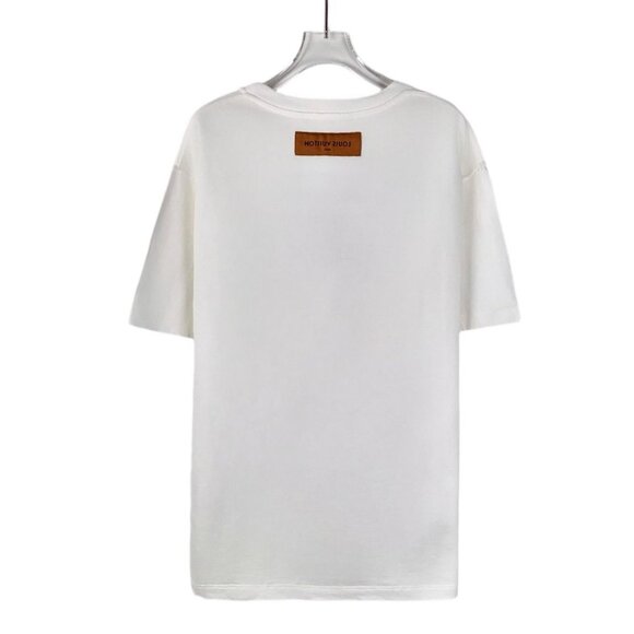 Louis Vuitton White Logo Pendant Printed Cotton Round-Neck Short-Sleeve T-Shirt - Picture 8 of 8
